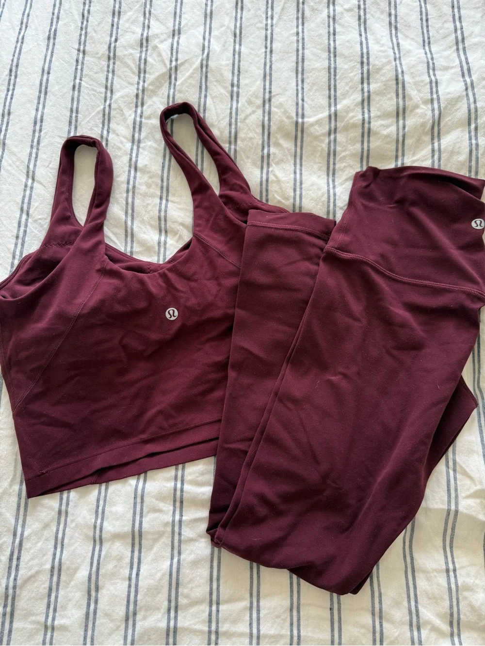 lululemon athletica Deep Wine Sports Bra and Leggings Set